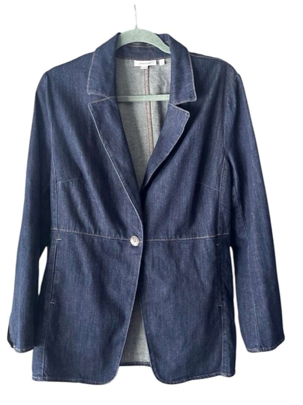 CHICO’S Dark Wash Denim Button Jacket Size 8 - Picture 3 of 10